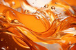 © Larissa - Dynamic abstract orange liquid texture with glossy finish and transparent bubbles, ideal for vibrant and modern backgrounds.
