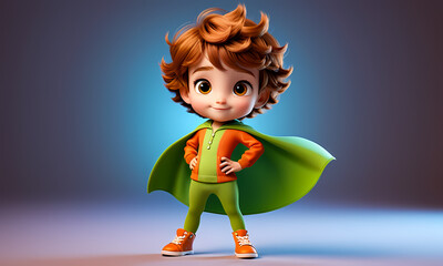 3d illustration cartoon kids, wallpaper for kids , kids portrait 3d , cute kids 3d style