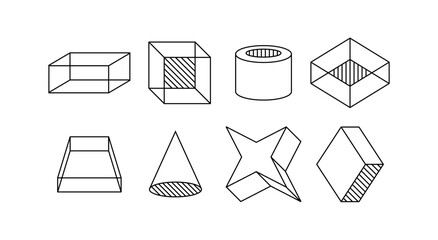 Wall Mural - geometric line elements set. patterns from rounds. ui and ux design. minimalistic creativity and art