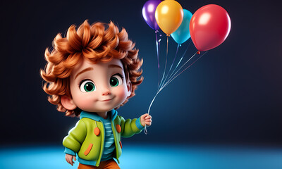 3D cartoon character, cartoon illustration, cartoon cute character wallpaper PC