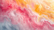 A marble slab with an abstract painting in shades of pink and yellow, resembling a beautiful sunrise. 