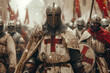 crusader in armor during a medieval battle
