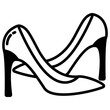 High heels glyph and line vector illustration