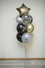 Wall Mural - black and silver balloons for men