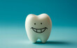 © Alexandre - rosto de dente sorriso feliz, fundo azul