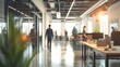 © bomoge.pl - Contemporary Office Space with Blurred Motion of Busy Professionals and Bokeh Lighting