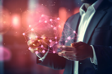 Poster - Businessman and Global Network