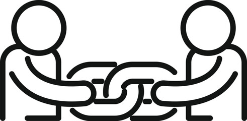 Poster - chain friendship icon outline vector. charity love. care support shake