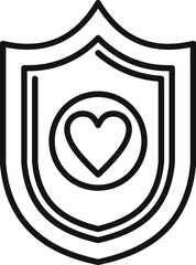 Poster - shield of friendship icon outline vector. charity care. offer shake people