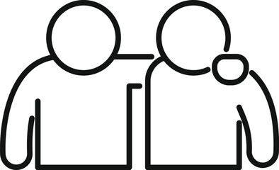 Poster - care relationship icon outline vector. business work help. solitary dark