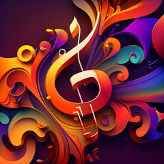 Wall Mural - modern and abstract multicolor music background