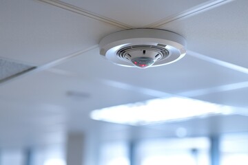 Ceiling mounted smoke detector and pendant fire sprinkler