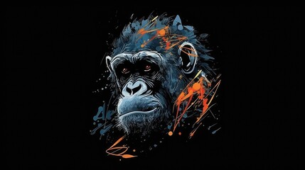 Canvas Print - abstract gorilla t shirt design