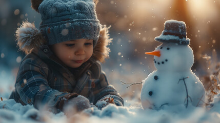 Canvas Print - child in snow