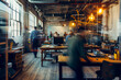© Danny - A modern office environment with motion blur movement and activity, dynamic office space in motion