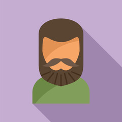 Sticker - Model barber beard icon flat vector. Smile style. Fashion adult salon