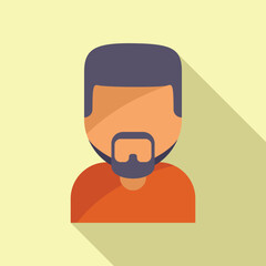 Poster - Beard mustache icon flat vector. Head fashion. Short model hand