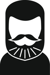 Sticker - Model barber beard icon simple vector. Smile style. Fashion adult salon