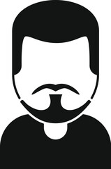 Sticker - Male fashion beard icon simple vector. Model head. Moustache facial short