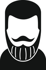 Wall Mural - Aged beard man icon simple vector. Adult portrait. Male funny short