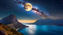 Stardust Sonata Full Moon Leaves Its Luminous Mark On Earth Seaside Paradise