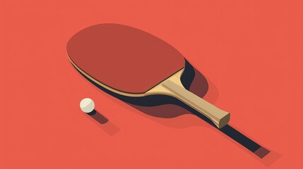 Wall Mural - A vector illustration of a table tennis racket, representing the sport objects icon concept. This design features a racket for playing table tennis, complete with a shadow to add depth and realism