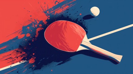 Wall Mural - A vector template depicting table tennis sport, suitable for use in ping pong ball clubs or other related graphics