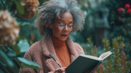 Wall Mural - woman reading book