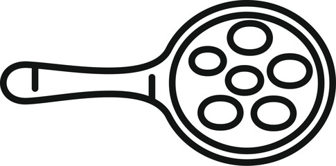 Canvas Print - Spoon of lentil icon outline vector. Grain plant energy. Food cooking