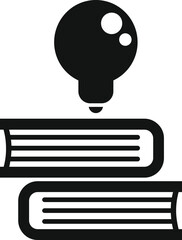 Poster - book stack idea icon simple vector. problem insight. brain case study