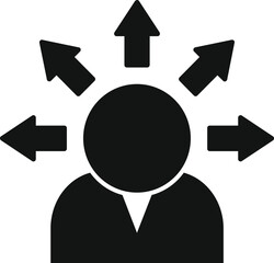 Poster - business data thin icon simple vector. risk idea case. review focus control