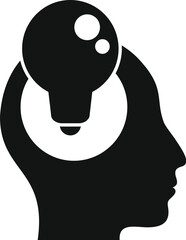 Poster - idea bulb science icon simple vector. person case risk. project creative