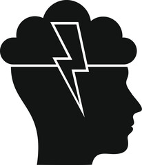 Poster - brainstorming icon simple vector. focus vision. customer problem case