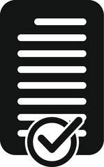 Poster - approved document icon simple vector. research review. control focus vision