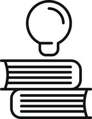 Wall Mural - Book stack idea icon outline vector. Problem insight. Brain case study