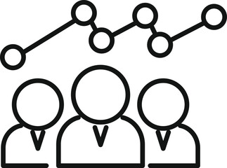 Poster - group insight idea icon outline vector. explore review. data graph audit