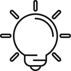 Sticker - New idea bulb icon outline vector. Research review. Curiosity case risk idea