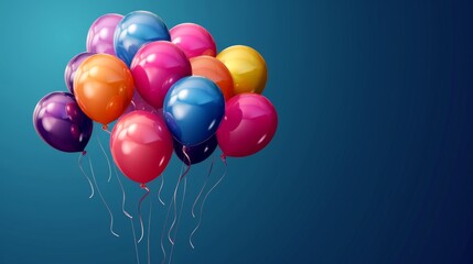 Fototapete - floating balloons on a plain background generative ai
