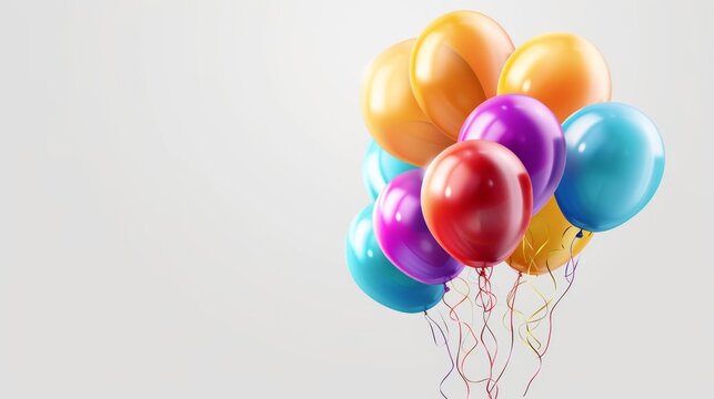 floating balloons on a plain background generative ai