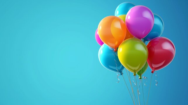 floating balloons on a plain background generative ai