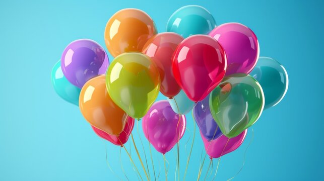 floating balloons on a plain background generative ai