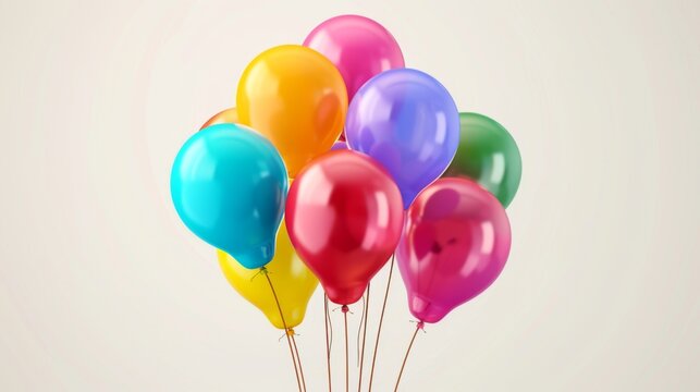 floating balloons on a plain background generative ai
