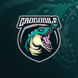 Crocodile mascot logo design vector with modern illustration concept style for badge, emblem and t shirt printing. Crocodile head illustration for sport and esport team.