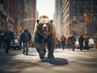 Bear walking in the city