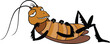 Funny cute cockroach icon cartoon vector. Creepy scared. Animal bug