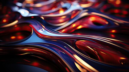 Aufkleber - Futuristic 3D abstract technological background featuring intricate wavy patterns