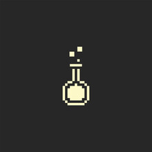 This Is Lab Icon In Pixel Art With White Color And Black Background ,this Item Good For Presentations,stickers, Icons, T Shirt Design,game Asset,logo And Project.