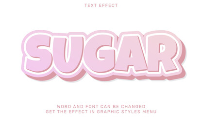 Wall Mural - Sugar text effect template in 3d design