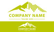 Green Color Mountain Music Sound Wave Logo Design