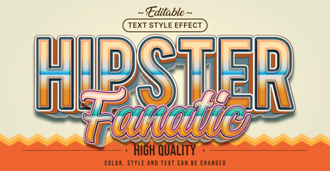 Poster - Editable text style effect - Hipster Fanatic text style theme
